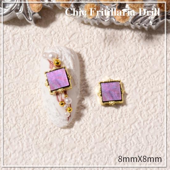 10Pcs/Set Nail Ornament Luxury 3D Effect Colorful Alloy Fritillary Symphony Nail Rhinestones for