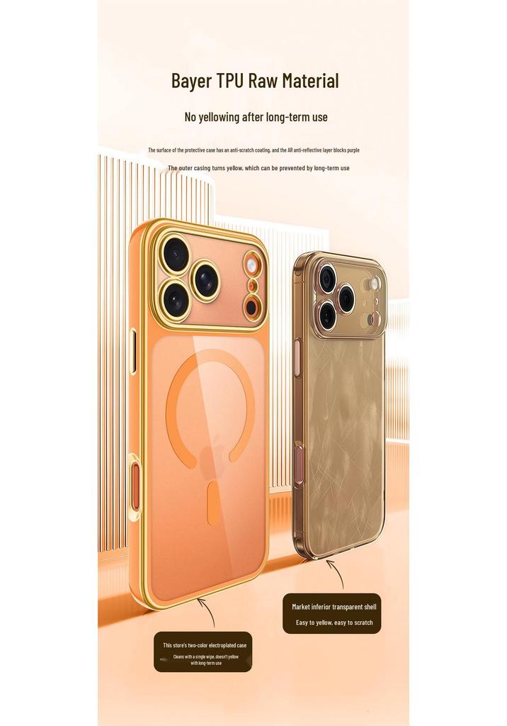 iPhone 17 Pro Max Case: Two-Color Electroplated, Magnetic, Transforms into All-Inclusive Transparent Protective Shell
