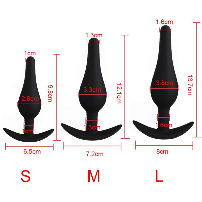 Small Anal Plug Beginner Silicone Butt Plug Anchor Base Small Anal Plug 3pcs/Set Anal Sex Toys For Women Men Prostate Massage