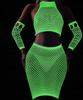 Glow In The Dark Mesh Bodystocking Lingerie Set Sexy
