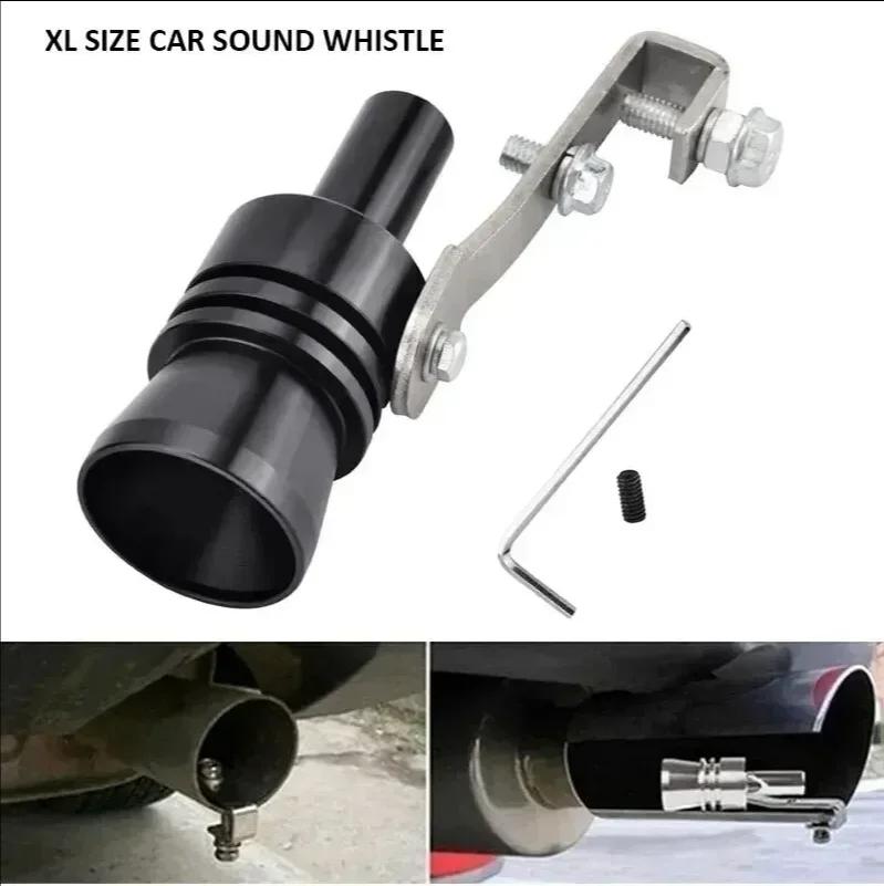 Simulatore di Suono Turbo Regolabile per Scarico Veicolo XL Fischietto Silenziatore Nero con Rombo Profondo