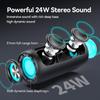 Oraolo Portable Bluetooth Speakers, Wireless Speaker with 24W Loud Stereo Sound, RGB Lights, Bluetooth 5.4, Support AUX/TF Card, TWS Pairing,