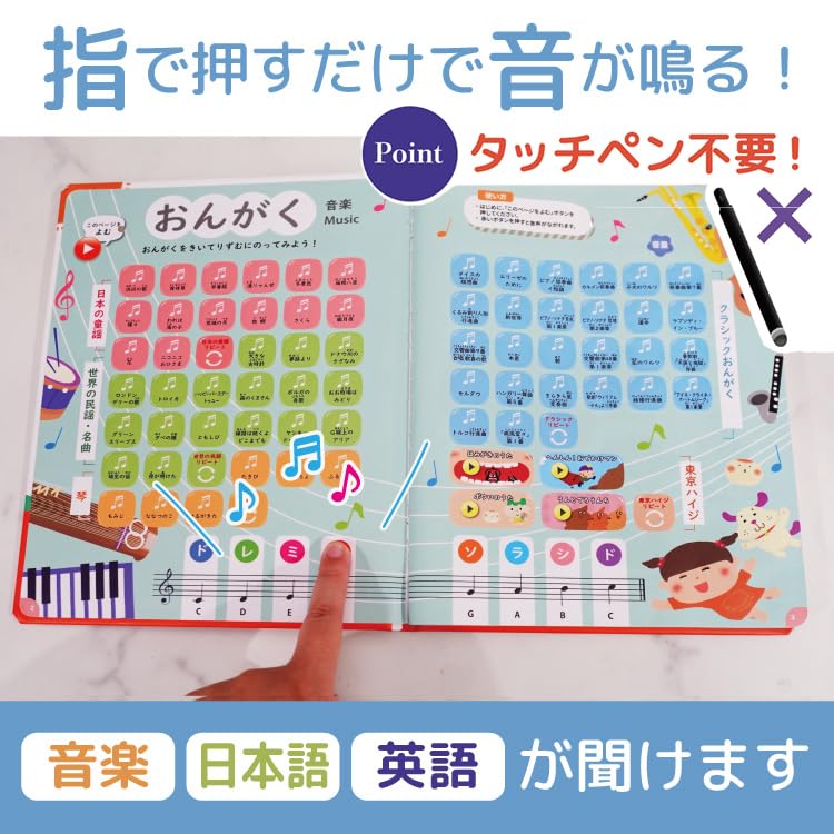 by a Montessori New 2nd Edition Sound Picture No no stylus Sound Book in Japanese and Sound Talking Picture Educational Picture Book for Bilingual