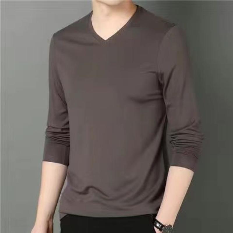 Elastisches Herren-T-Shirt mit V-Ausschnitt und langen Ärmeln, Herren-T-Shirt für Männer, T-Shirts, Herrenbekleidung, T-Shirt, Marken-T-Shirts