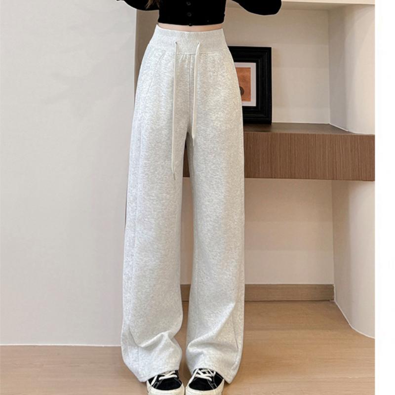 Sporthose für Damen im Herbst und Winter Neue lockere Straight-Leg-Sweathose Schmale Version mit Samt Weitbeinige Hose
