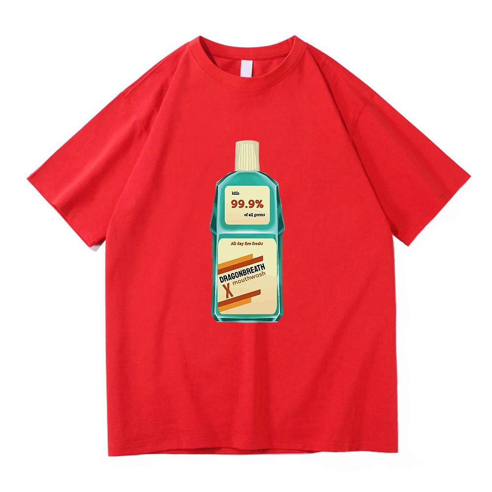 Camiseta Dragon Breath Mouthwashing 2024 Roupas Masculinas de Anime Camisetas Harajuku Unissex Camisetas de Alta Qualidade Roupas Gráficas de Algodão