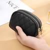 New Double Layer Coin Purse Zipper Multifunctional Key Bag Portable PU Small Handbag