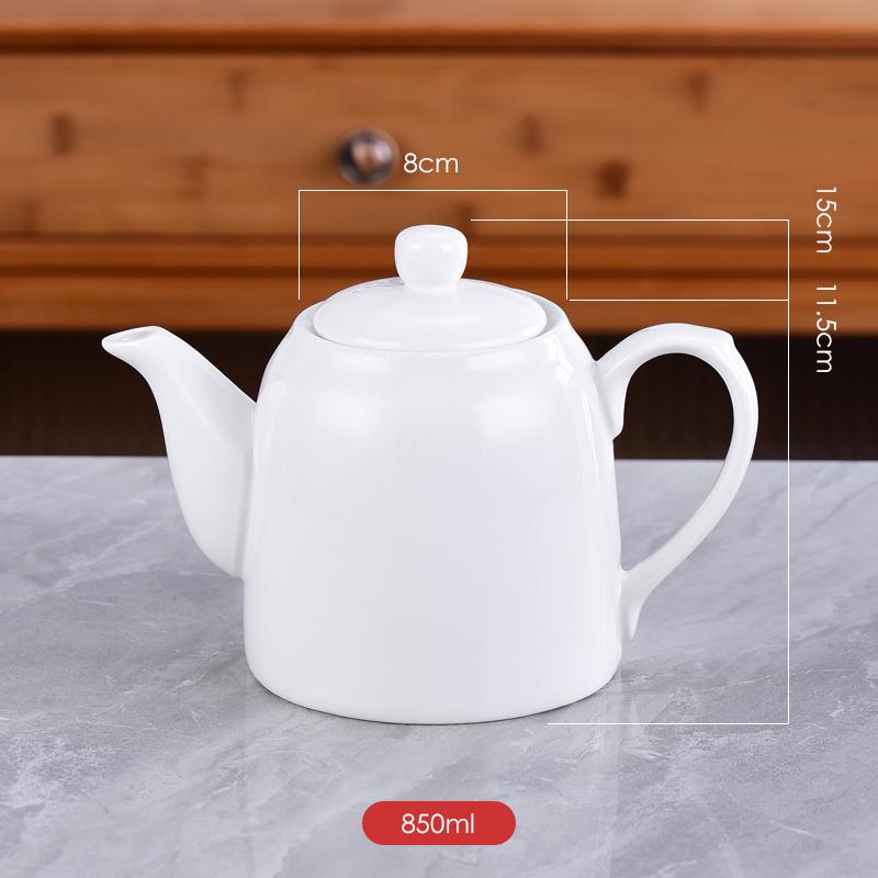 Ceramic Teapot with Built-in Filter, Available In Large & Small Sizes, Heat-Resistant, Pure White for Restaurants & Hotels.