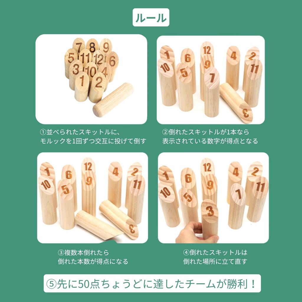 TUISKU Mölkky Skittle Scoreboard, Wooden, for Outdoor Play, Sports, Recreation, and Camping