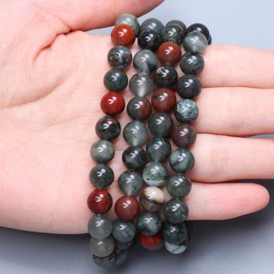 Hot Selliing African Blood Stone Accessories Natural Jewelry Making 4/6/8/10mm DIY Bracelet Necklace Key Chain Beads Fashion 20-40pcs Beaded Material