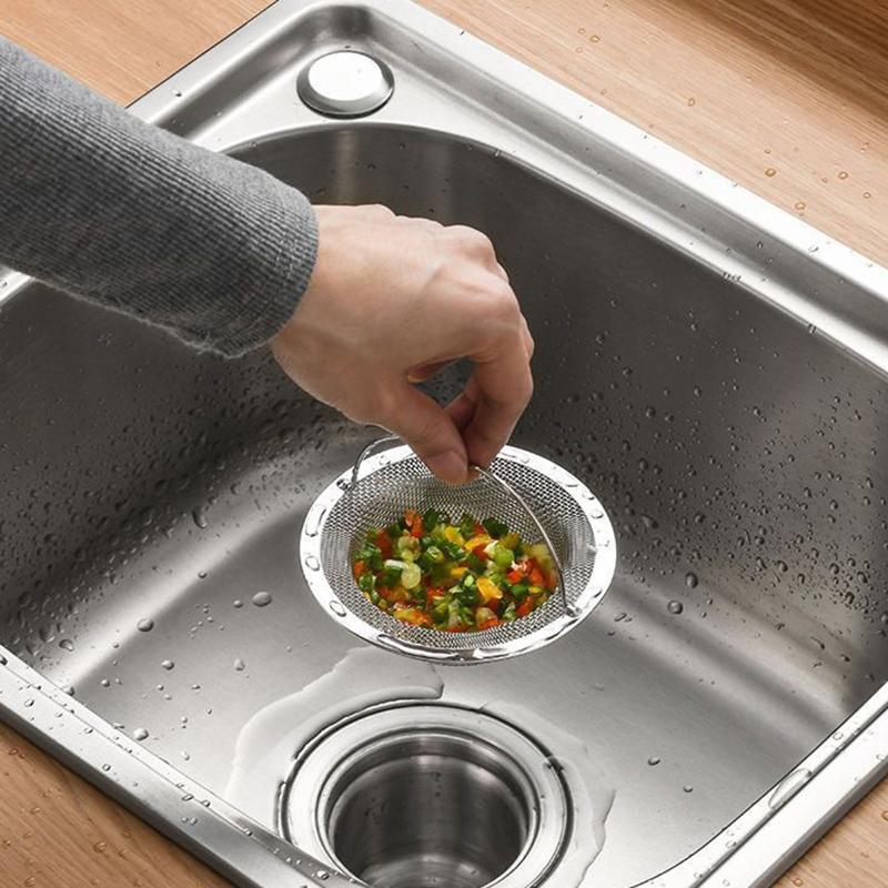 Portable Kitchen Sink FilterGarbage Food Residue/Hair Catcher Keep Your Bathtub Stainless Steel Sink Strainer Floor Drain