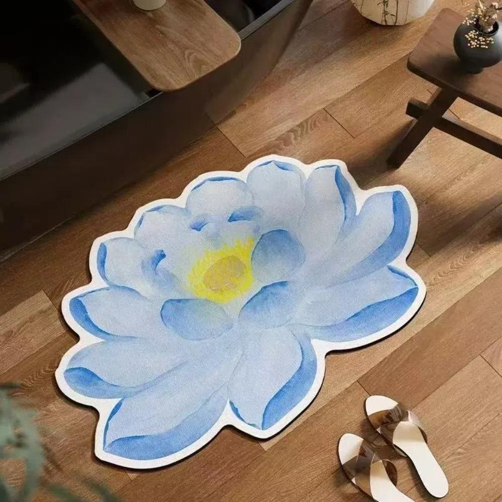 

Special-Shaped Lotus Floor Mat Pastoral Blanket New Flower Carpet Cloakroom B
