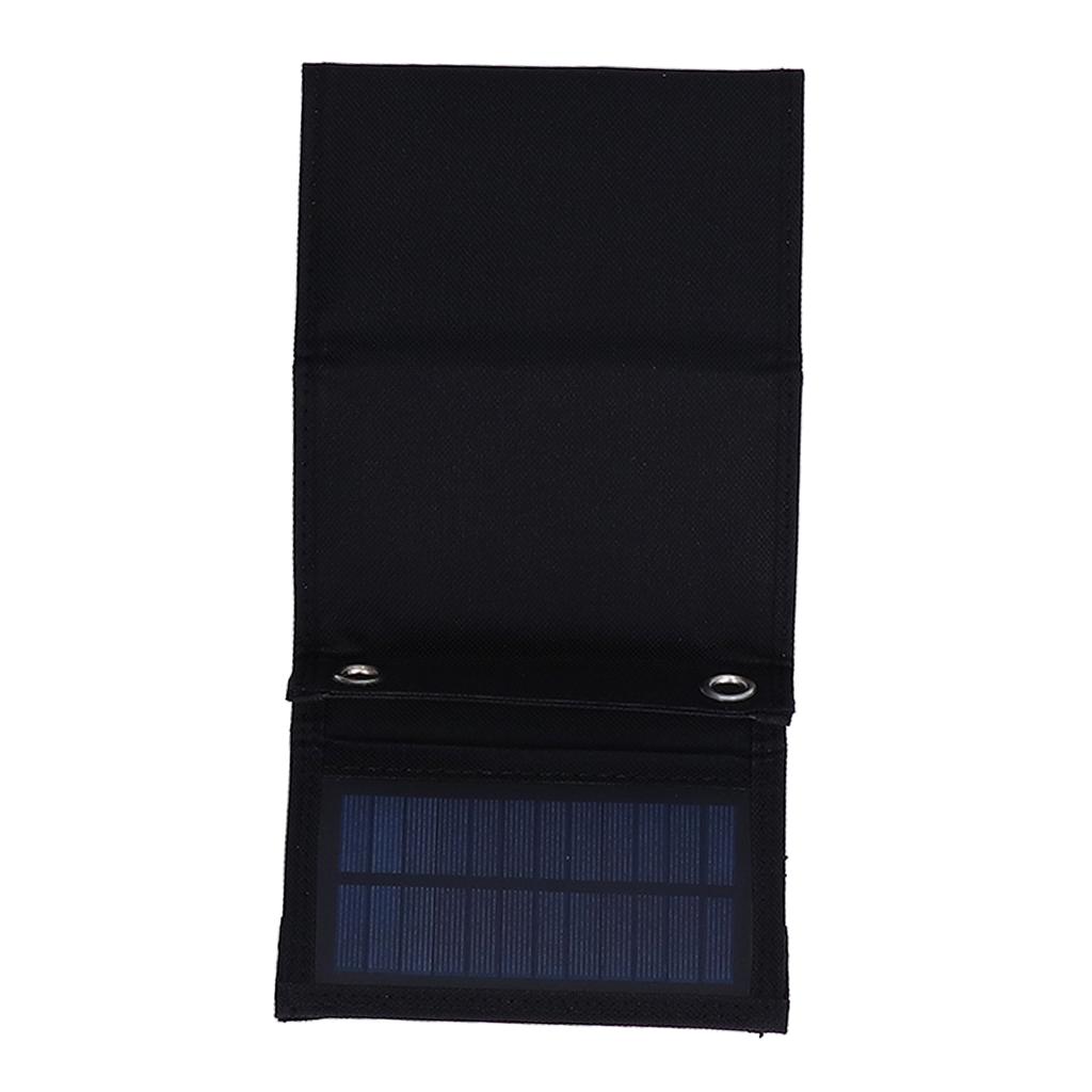 7.5W Solar Panel Kit Portable 5 Folding Solar Charger Bag with Carabiners for Mobile Phone Car Ship