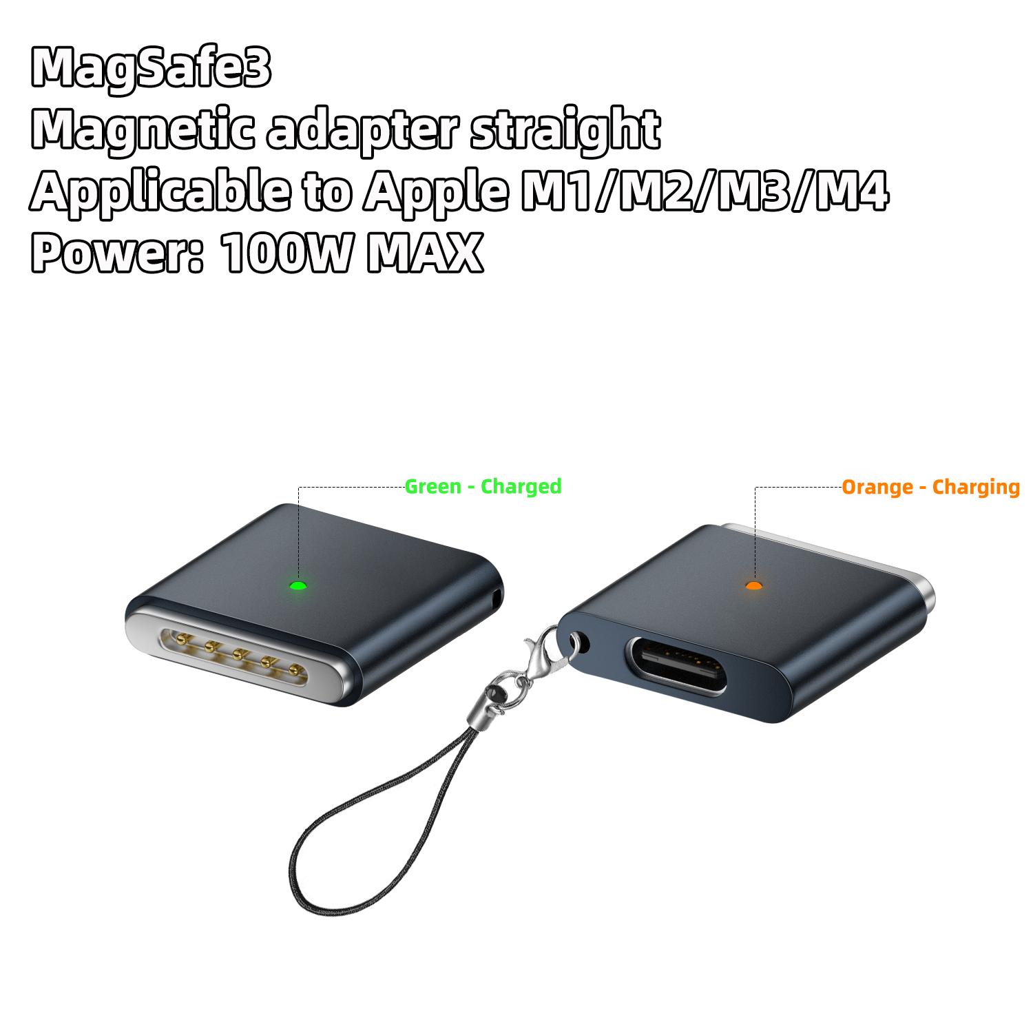 

Type-C Female to Magsaf3 Magnetic Fast Charging Adapter 100W USB C to Magsaf3 Converter for Macbook Air/Pro M1/M2/M3/M4