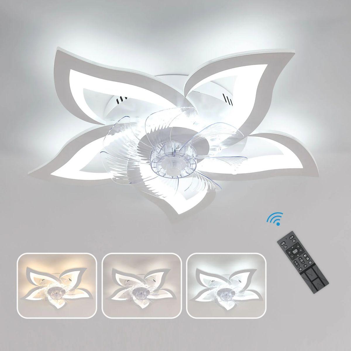 

Современный минималистичный и креативный потолочный вентилятор, в стиле «ласточкин хвост», белый, с плавной регулировкой яркости, с переменной частотой.