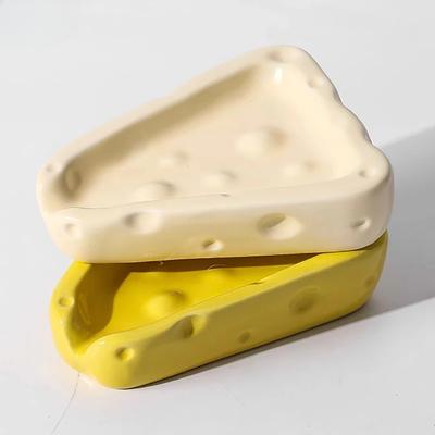 Keramische Kaas Zeepbak Huishoudelijke Wastafel Afvoer Zeepdoos Niet Geperforeerd Zeepopbergrek Creatieve Badkamerbenodigdheden