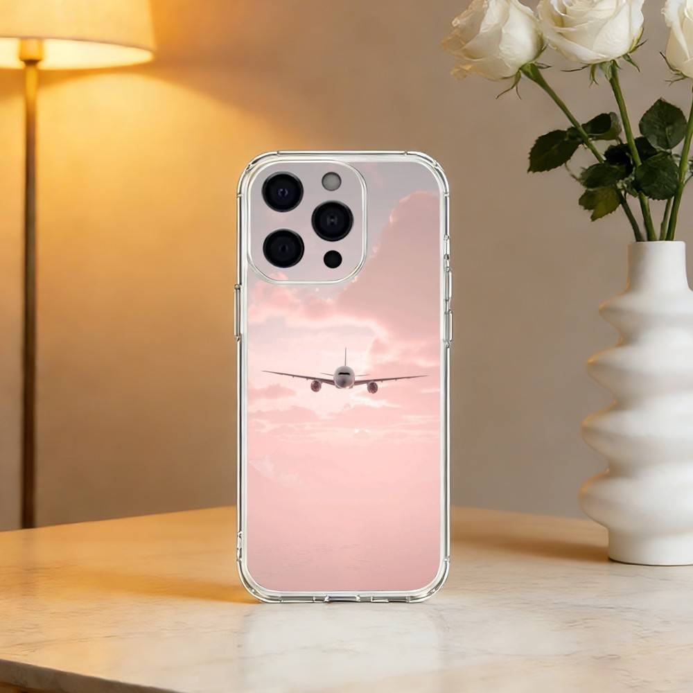 A-Airplane Plane Phone Case For iPhone 17 16 15 14 13 12 11 Mini Pro Max Plus Transparent Cover