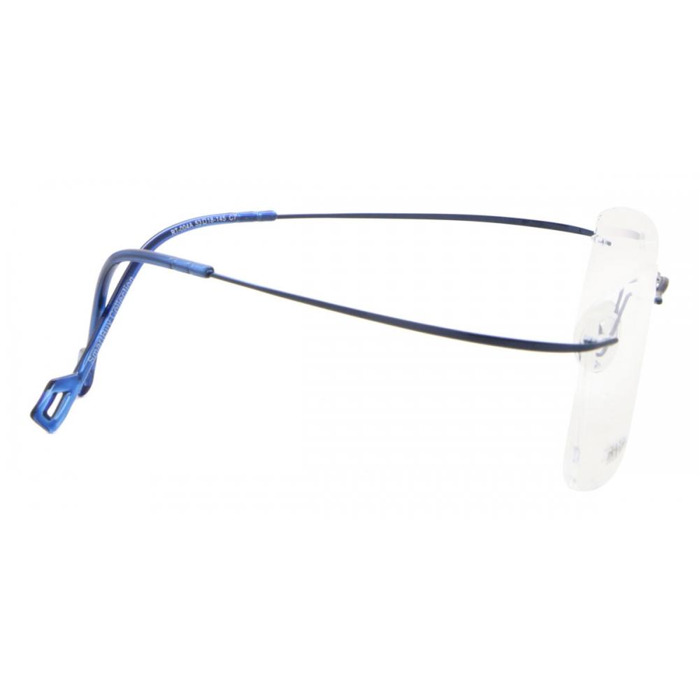 Rimless Rectangle Shiny Dark Blue SmaRtbuy Collection Hedley Rt 004a C7 Fashion Unisex Eyeglasses