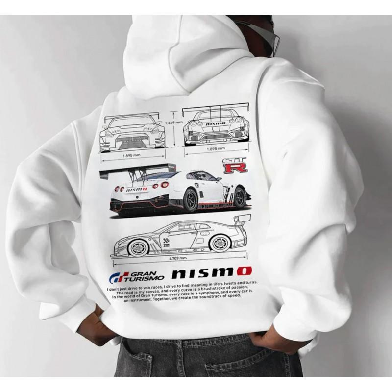 2026 Hooded Sweatshirt Young Unisex Women Car Print Graphic Pullover Loose Fit Daily Wear