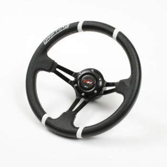 

Deporacing Steering 32mm Deep White Drifting White Cross Faux Leather PVC Wheel, Cone, 70mm, & Stitch, (DD32PW) белый