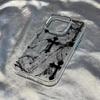 The Dark Cross Electroplated Lens Frame Clear Phone Case for iPhone 17 Air 16 15 14 13 12 11 Pro Max XS Max X TPU Soft Cover