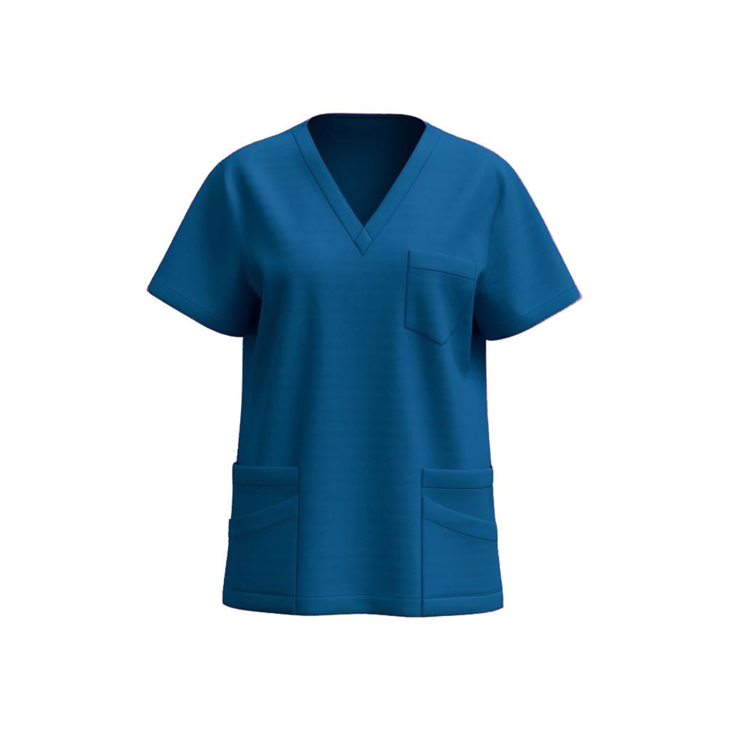 Women's V-neck Short-sleeve Workwear With Pockets For Healthcare Staff