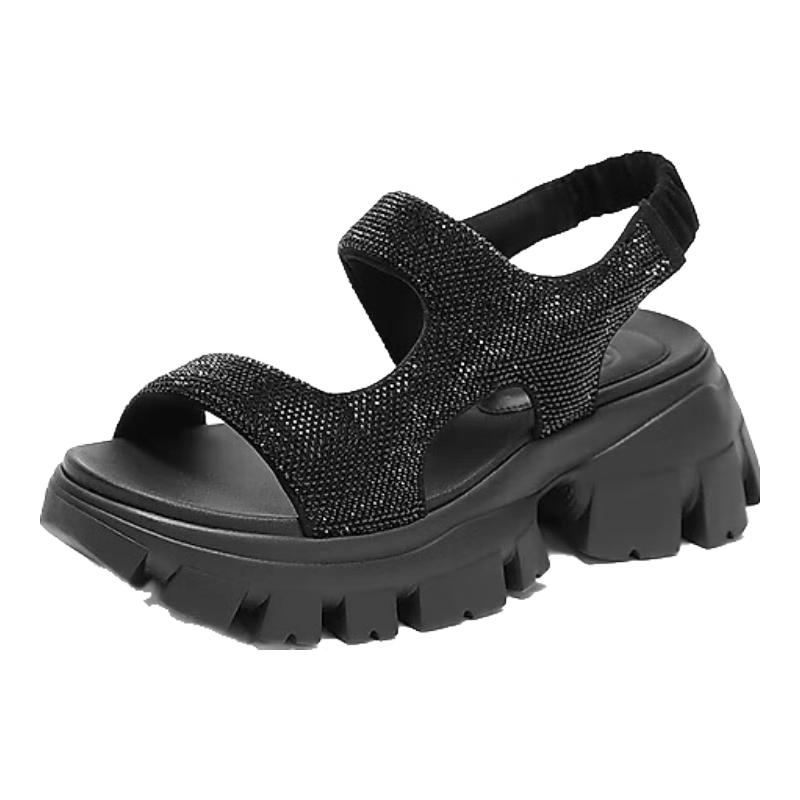 Staccato Women s Rhinestone Platform Sport Sandals EU 38