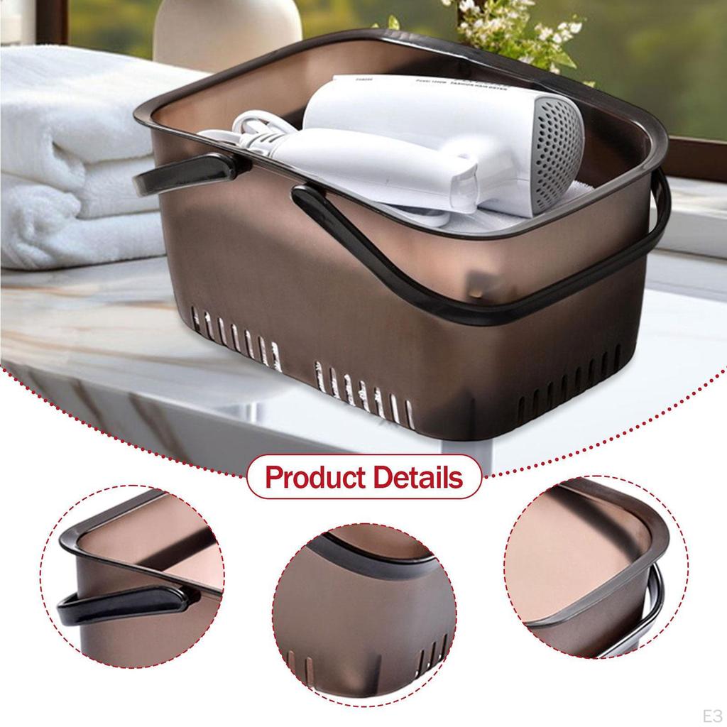 Shower Basket Bathroom Organizer Portable with Drainage Holes Tote Storage for Camp