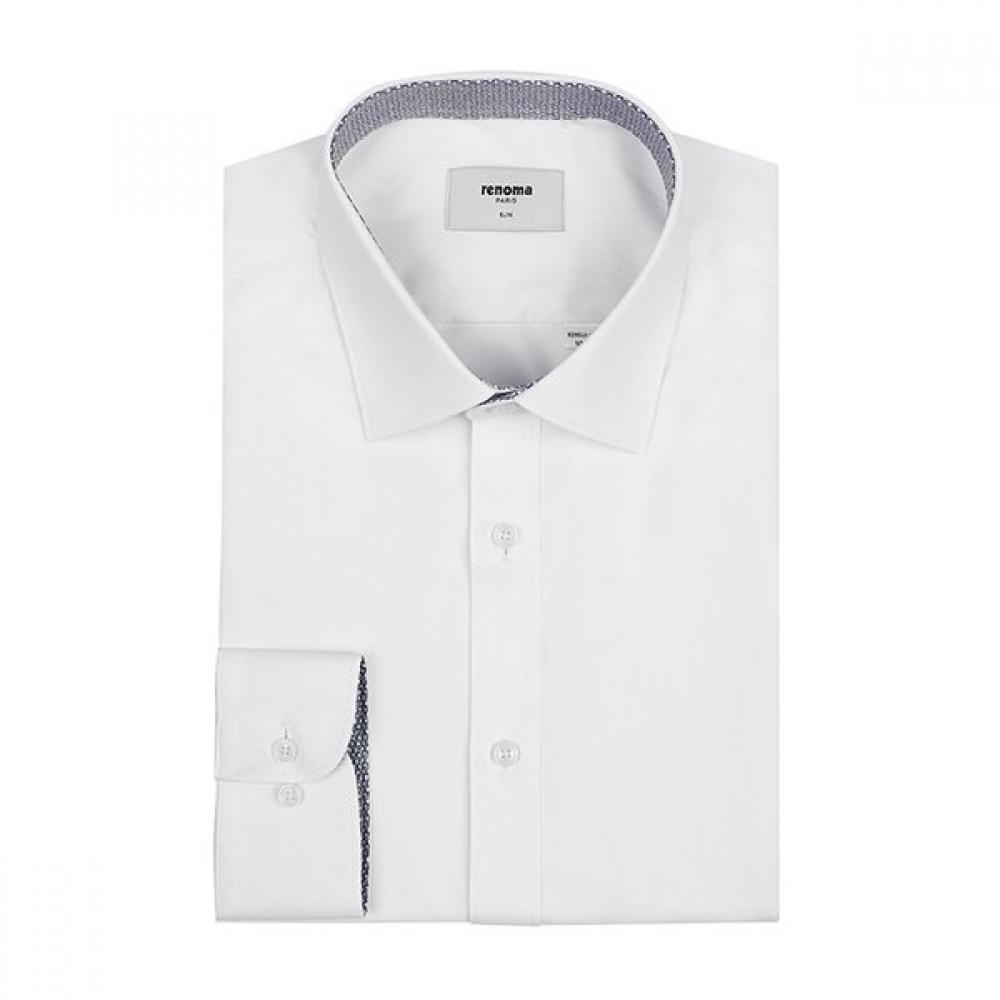 Renoma Slim Fit Comfortable Wrinkle Free Twill White Long Sleeve Shirt  Rzrsl011 095/RZRSL0 111WH