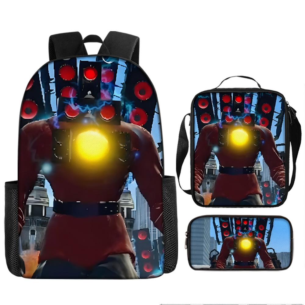 Toilet Man Spoof Schoolbag New Pupil Backpack Satchel Pencil Case