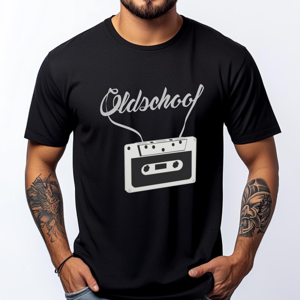 

Old School Cassette Tape Streetwear Men Funny Shirt Men Fashionable and Trendy Meme Tshirt Luxury Clothing - Men s Summer Cot... S