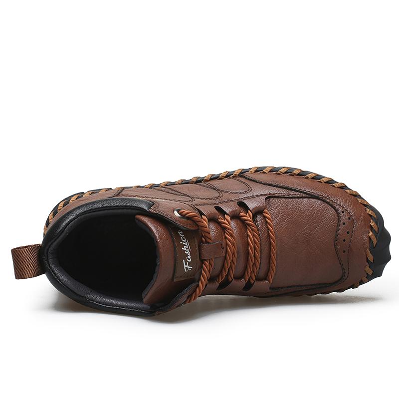 38-48 Leather Casual Men Shoes Design Sneakers Man Breathable Leather Shoes Men Ankle Boots Outdoor