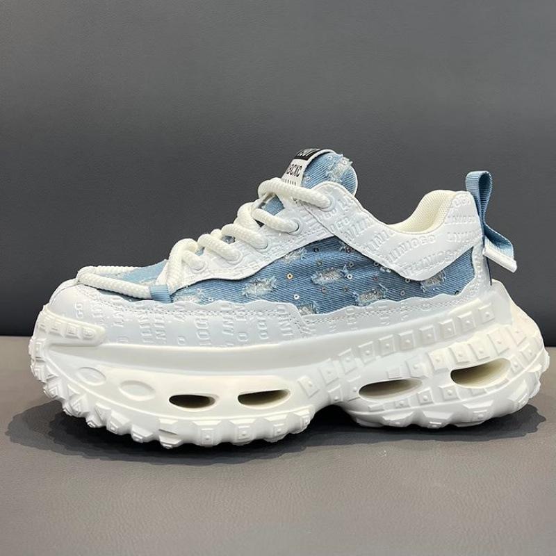 Canvas Breathable Casual Shoes Thick-soled Dad Shoes Versatile Low-top Fashionable Personality Versatile Men's Shoes