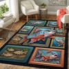 Fish Gallery Pattern Rug Floor Mat for Living Room or Bedroom Soft and Comfortable Carpet a Gift for Birthday and Holiday.