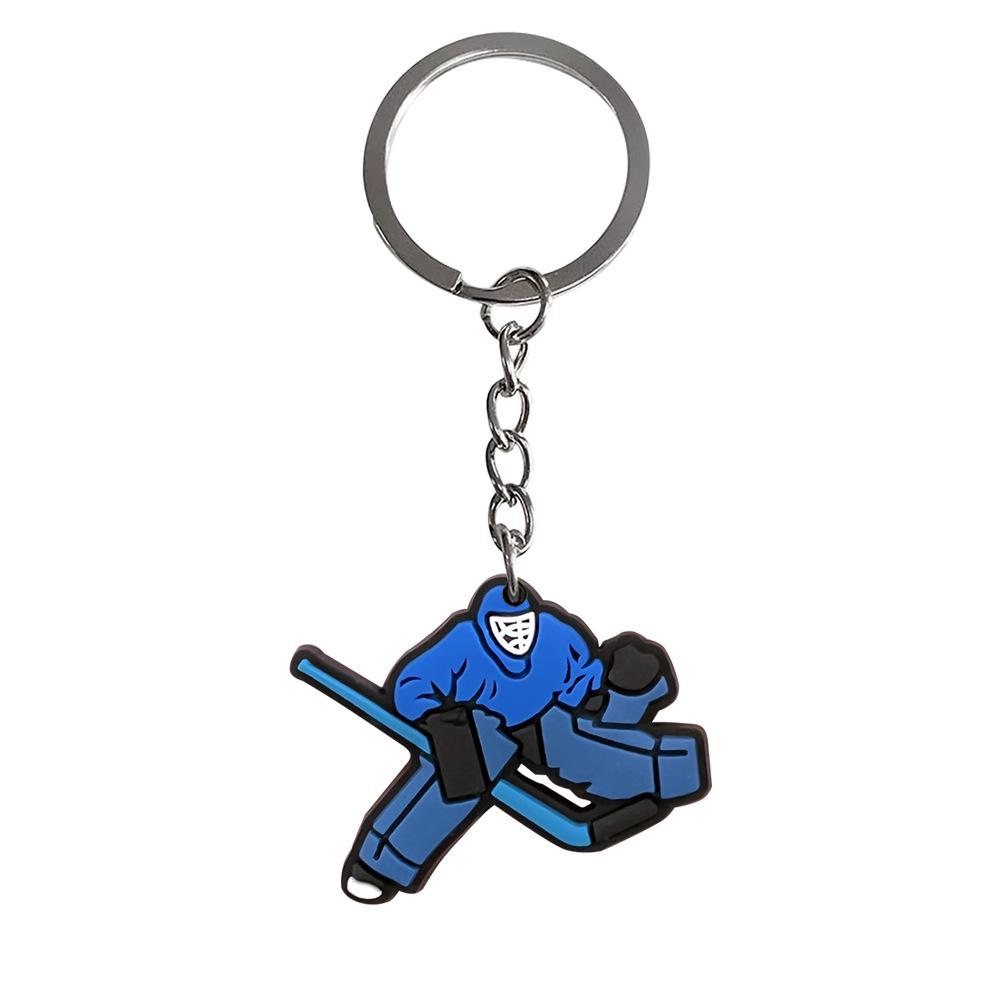 Hockey Backpack Charms: PVC Keychain Pendants, Soft Rubber DIY Ornaments, Small Gift Keychains
