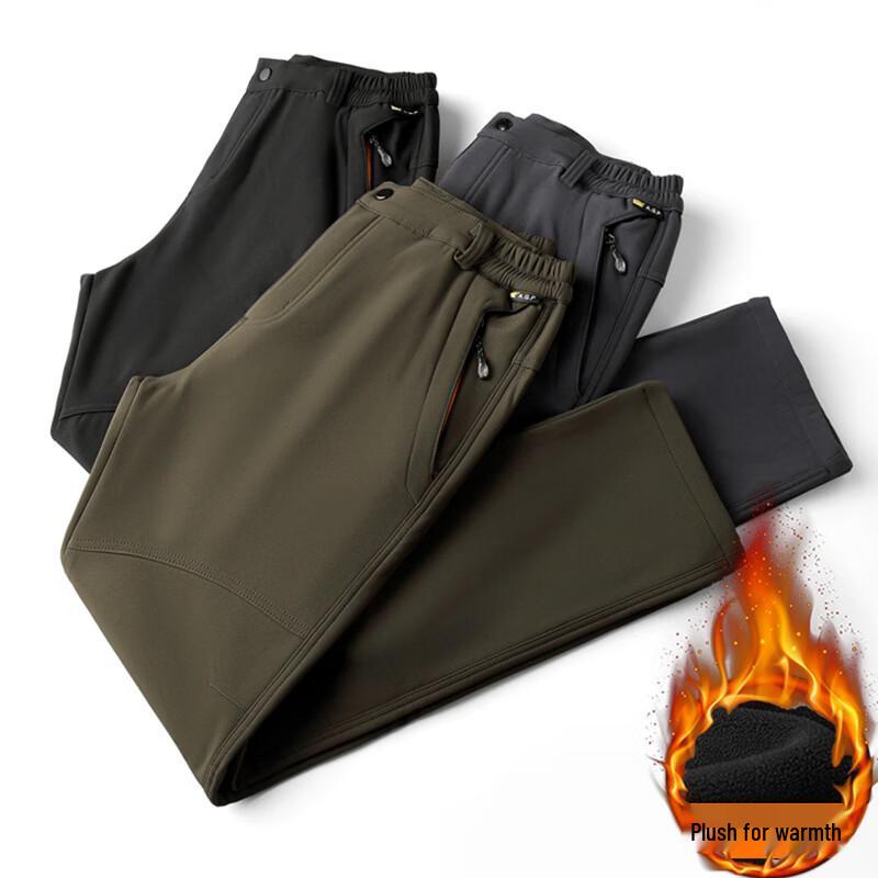 Dibinze Men's Plus Size Fleece Lined Outdoor Casual Pants