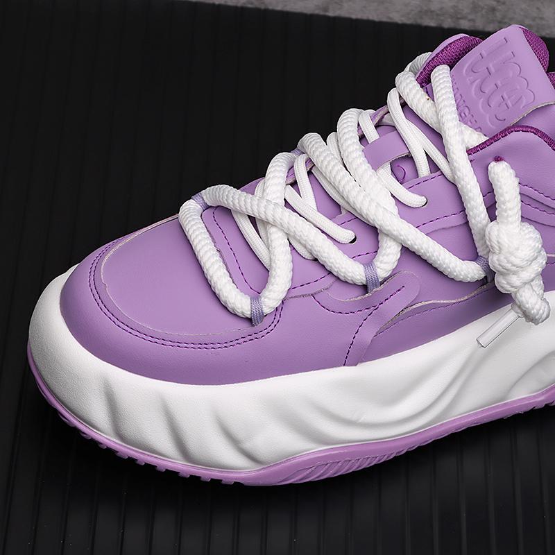 Fashion Luxury Designer Men's Purple White Everyday All Match Causal Shoes Male Loafers Flats Sports Walking Sneakers Zapatos Hombre