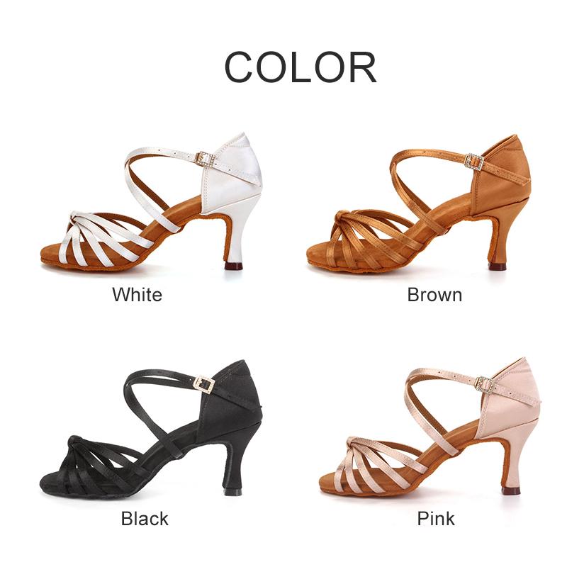 Women Ladies Latin Shoes High Heels Salsa Rumba Waltz Prom Ballroom Dance Sandals Defferent Heels