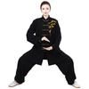 Mens Tai Chi Uniform Unisex Martial Arts Practice Suit Mid-Length Embroidery Bamboo Wushu Training Wear
