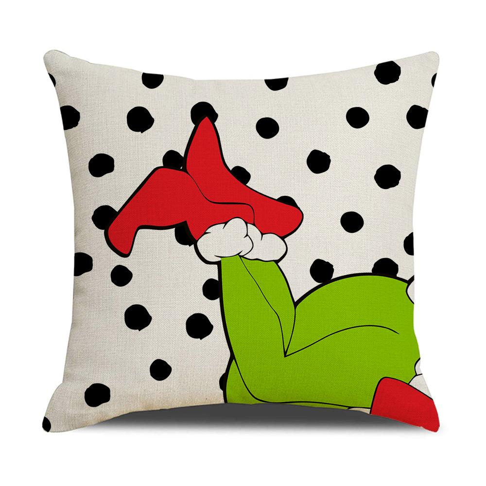 New Linen Christmas Cushion Covers Grinch Printed Cushion Covers Home Decoration Cushion Covers