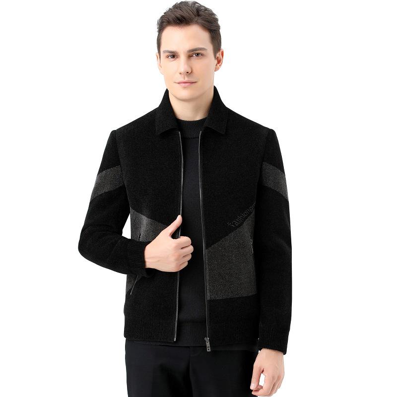 

Men s Luxury Lapel Business Jacket - 2025 Autumn/Winter Plus Velvet Cotton Coat 185 сірий колір