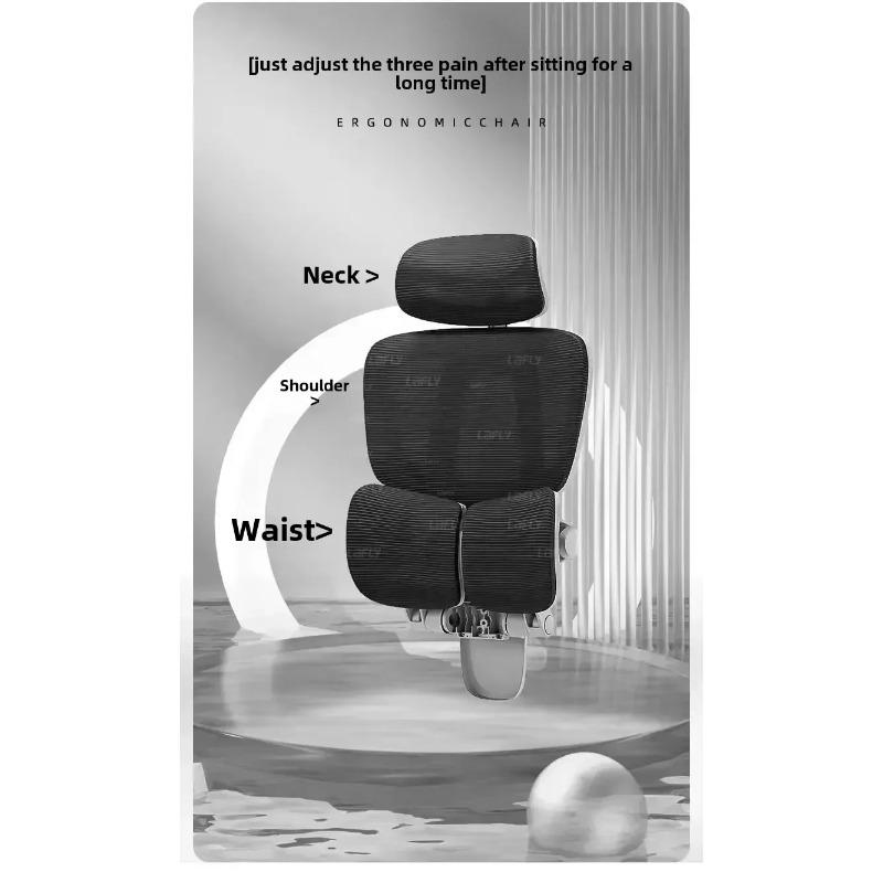 Ergonomic Office Chair, Mesh Office Chair with High Backrest, Swivel Desk Chair with Adjustable Lumbar Support, Home Computer Gaming Chair