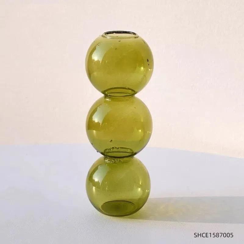 

Креативная ваза для цветов из пузырькового стекла – Сферический декоративный элемент в скандинавском стиле Green 3 balls