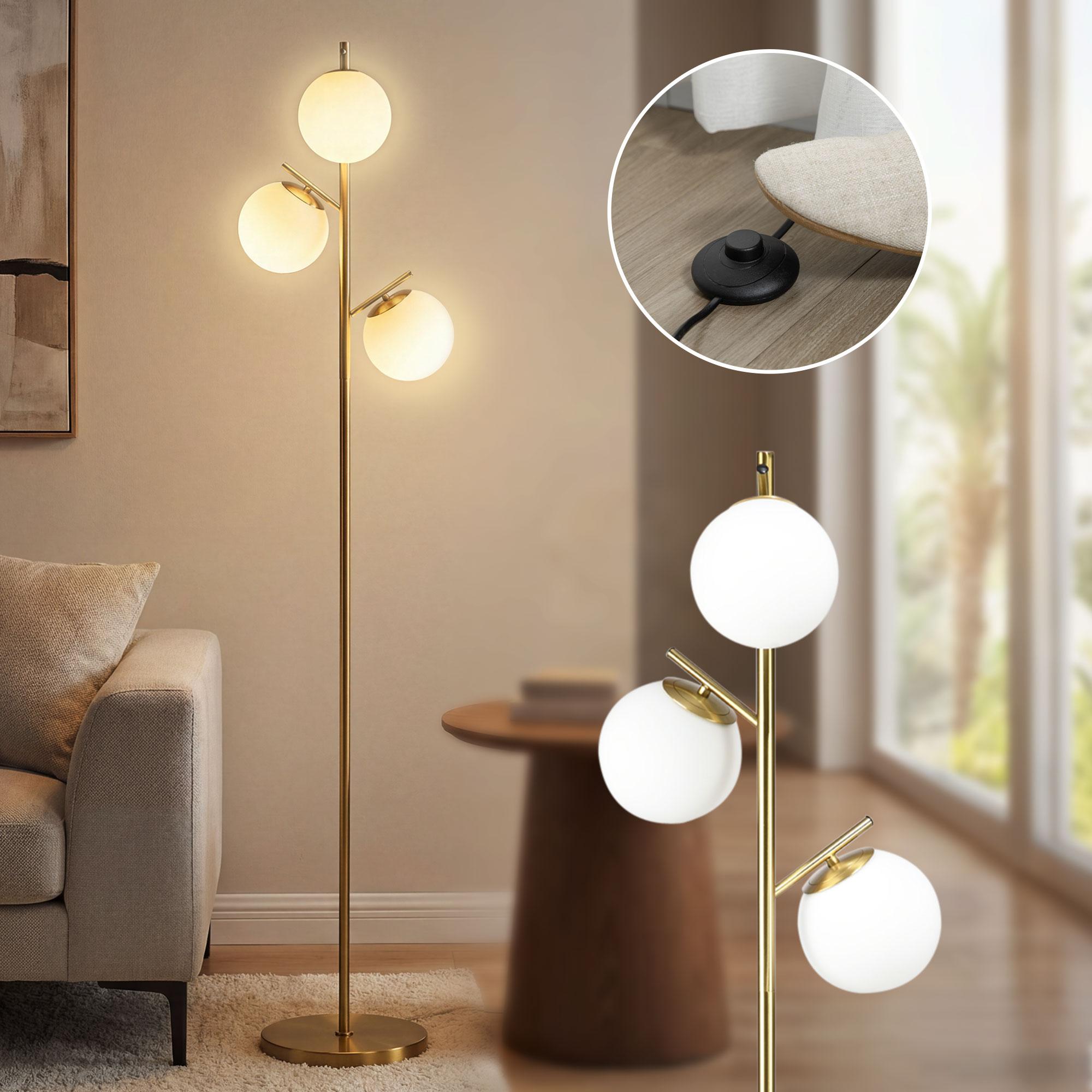 Grīdas lampa retro dizainā, Stāvlampa, Grīdas