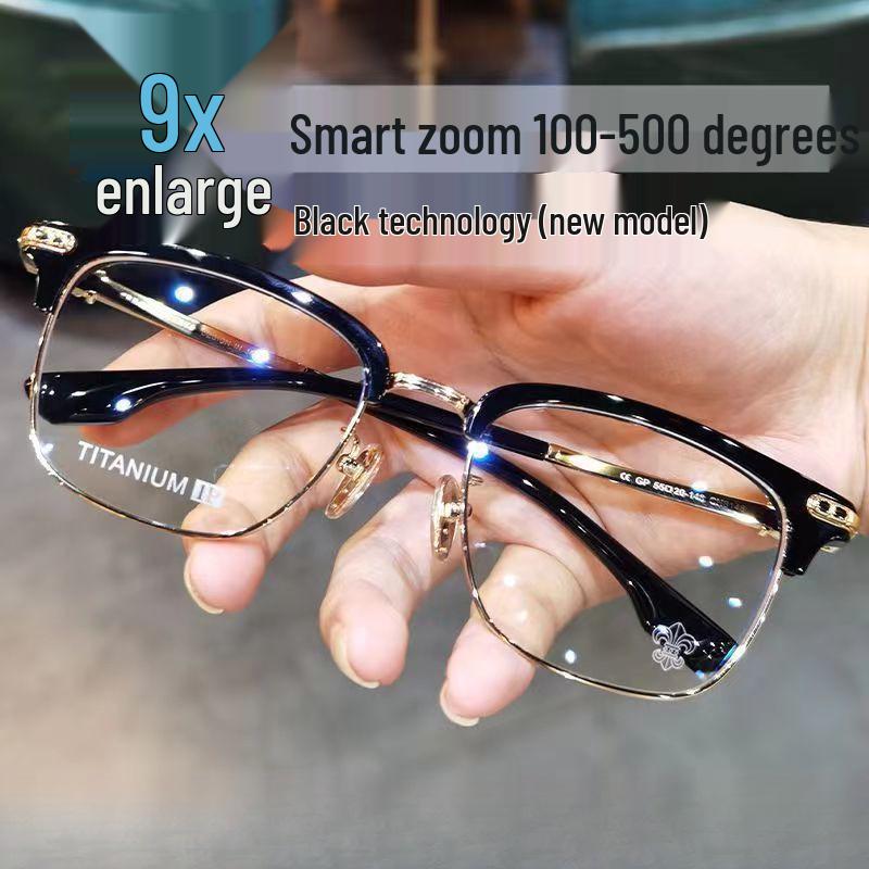Automatische Multifokal-Smart-Brille: Dynamischer Zoom & HD Blaulichtfilter für das Sehen im Alter.
