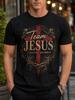 Unisex T-shirt 1pc Men' Team Jesus T-Shirt Heavy Cotton Crew Neck Short Sleeve Tee with Jesus Print - Soft Casual R