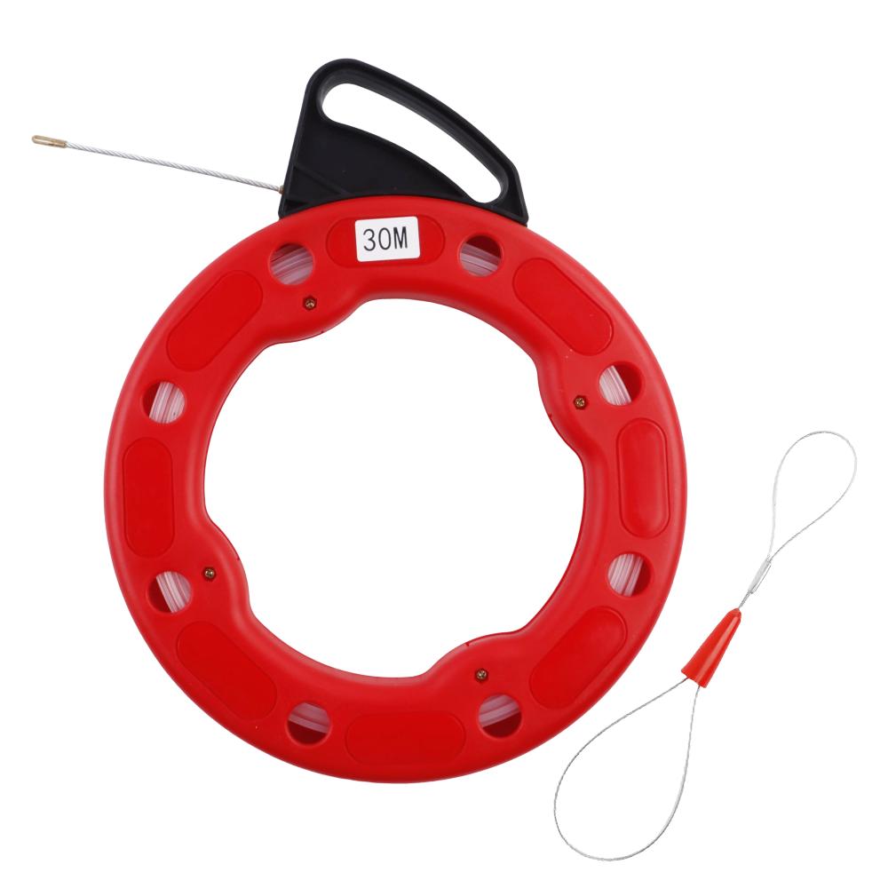 30M Nylon Professional Cable Puller, Fish Tape Reel Puller, 3MM Cable Fishing Tool, Portable Reel Conduit Duct Wire Pulling Tool