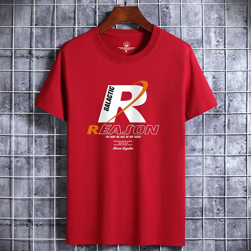 Lässige Herrenbekleidung Luxus Rundhals T-Shirt aus reiner Baumwolle Lustiger R-Print Streetwear Sommermode Vintage Y2k Style Top Übergroßes T-Shirt