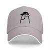 Czarna czapka z daszkiem z minimalistycznym robotem, haftowane logo z przodu, styl casual streetwear, regulowane dopasowanie dla dorosłych