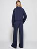 European & American Women's Casual Zipper Sweatshirt and Wide Leg Sweatpants Set
